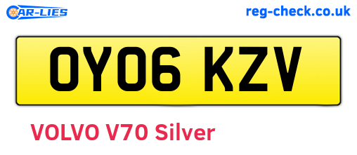OY06KZV are the vehicle registration plates.