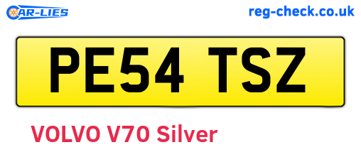 PE54TSZ are the vehicle registration plates.