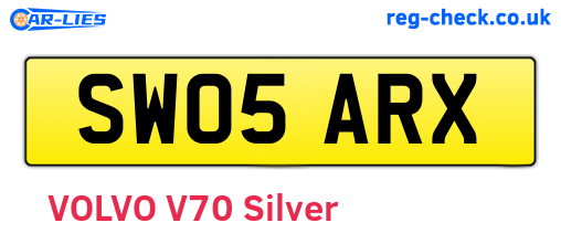 SW05ARX are the vehicle registration plates.