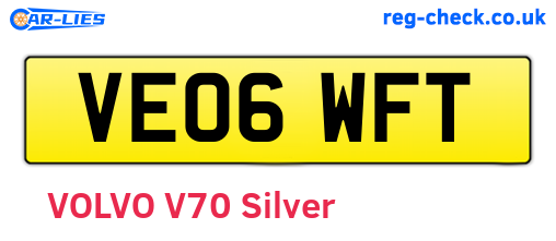 VE06WFT are the vehicle registration plates.