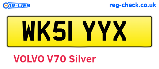 WK51YYX are the vehicle registration plates.