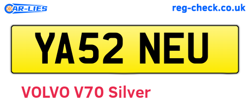 YA52NEU are the vehicle registration plates.