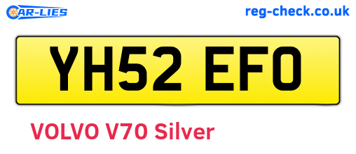 YH52EFO are the vehicle registration plates.
