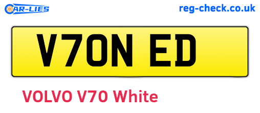 V70NED are the vehicle registration plates.
