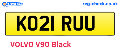 KO21RUU are the vehicle registration plates.