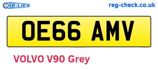 OE66AMV are the vehicle registration plates.