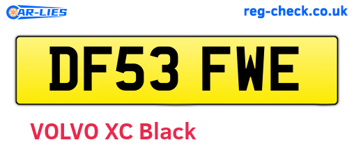 DF53FWE are the vehicle registration plates.