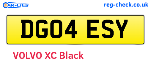 DG04ESY are the vehicle registration plates.