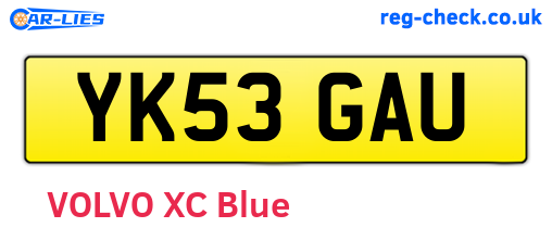 YK53GAU are the vehicle registration plates.