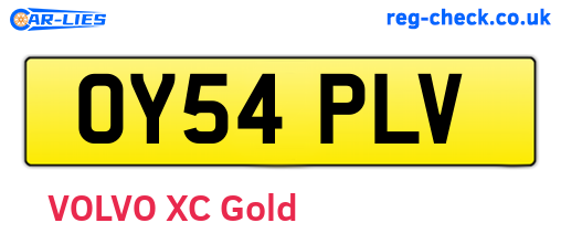 OY54PLV are the vehicle registration plates.