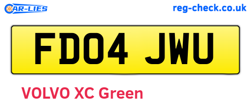FD04JWU are the vehicle registration plates.