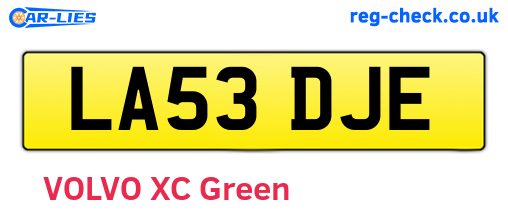 LA53DJE are the vehicle registration plates.