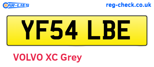 YF54LBE are the vehicle registration plates.