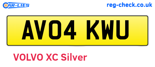 AV04KWU are the vehicle registration plates.