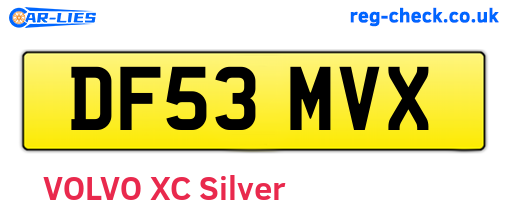 DF53MVX are the vehicle registration plates.