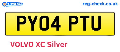 PY04PTU are the vehicle registration plates.