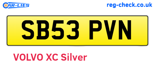 SB53PVN are the vehicle registration plates.