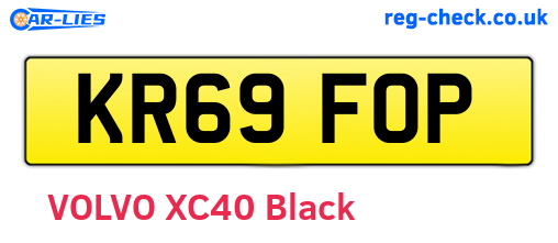 KR69FOP are the vehicle registration plates.