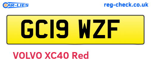 GC19WZF are the vehicle registration plates.