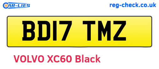 BD17TMZ are the vehicle registration plates.