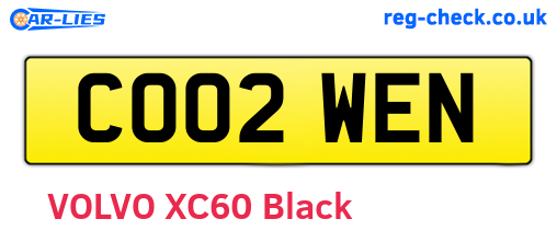 CO02WEN are the vehicle registration plates.