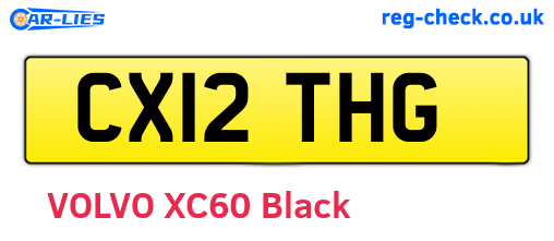 CX12THG are the vehicle registration plates.