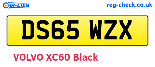 DS65WZX are the vehicle registration plates.