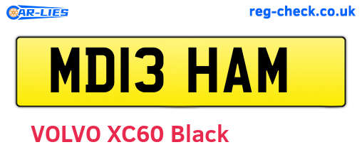 MD13HAM are the vehicle registration plates.