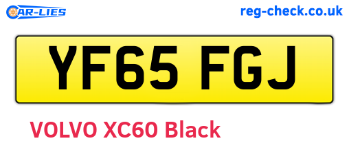 YF65FGJ are the vehicle registration plates.