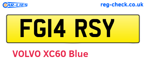 FG14RSY are the vehicle registration plates.