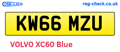 KW66MZU are the vehicle registration plates.