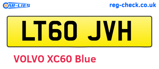 LT60JVH are the vehicle registration plates.