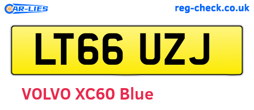LT66UZJ are the vehicle registration plates.