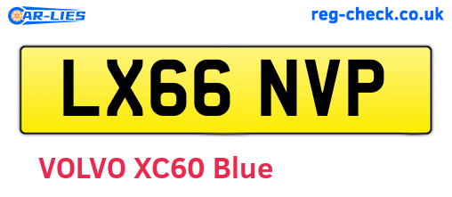 LX66NVP are the vehicle registration plates.