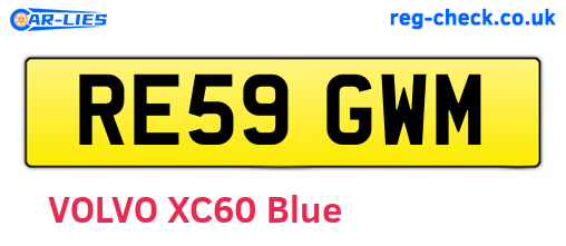 RE59GWM are the vehicle registration plates.
