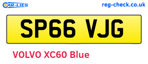 SP66VJG are the vehicle registration plates.