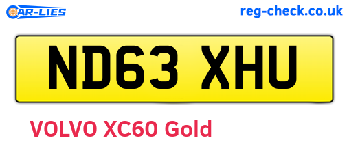 ND63XHU are the vehicle registration plates.