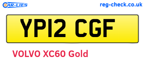 YP12CGF are the vehicle registration plates.