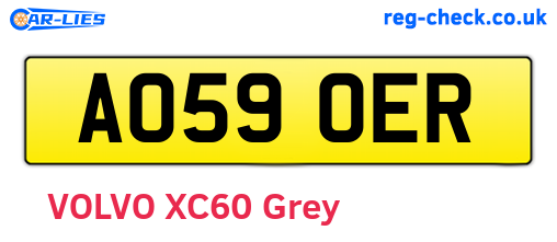 AO59OER are the vehicle registration plates.