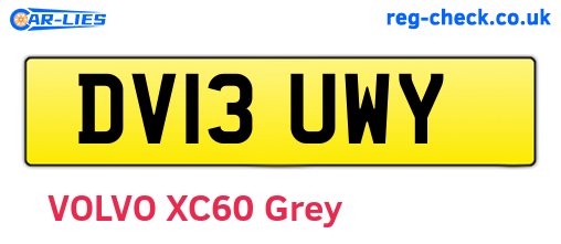 DV13UWY are the vehicle registration plates.