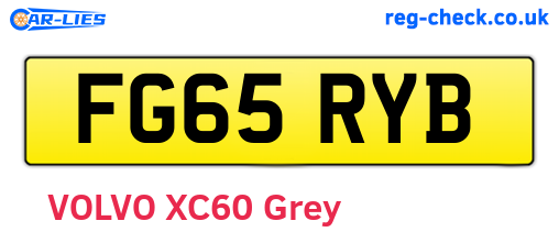 FG65RYB are the vehicle registration plates.
