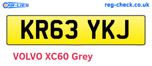 KR63YKJ are the vehicle registration plates.