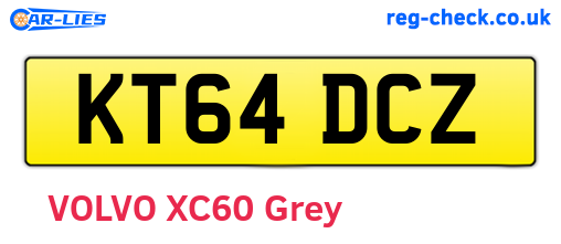 KT64DCZ are the vehicle registration plates.