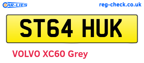 ST64HUK are the vehicle registration plates.