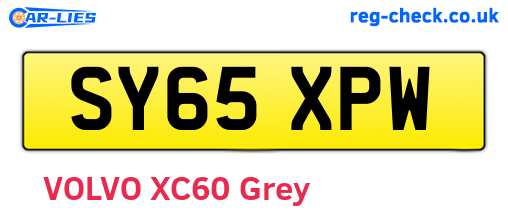 SY65XPW are the vehicle registration plates.