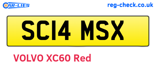 SC14MSX are the vehicle registration plates.