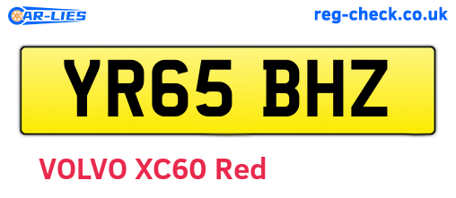 YR65BHZ are the vehicle registration plates.