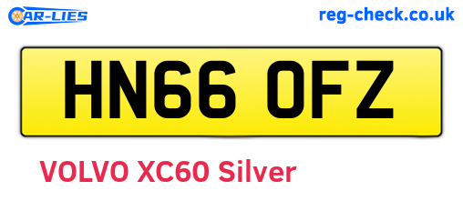 HN66OFZ are the vehicle registration plates.