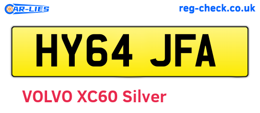 HY64JFA are the vehicle registration plates.