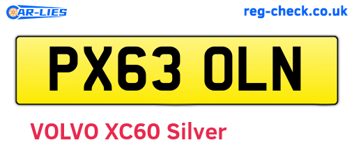 PX63OLN are the vehicle registration plates.